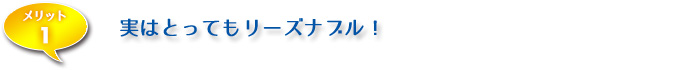 実はとってもリーズナブル！